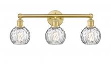  616-3W-SG-G1215-6 - Athens Water Glass - 3 Light - 24 inch - Satin Gold - Bath Vanity Light