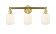  616-3W-SG-G559-5GWH - Bridal Veil - 3 Light - 23 inch - Satin Gold - Bath Vanity Light