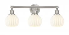  616-3W-SN-G1217-6WV - White Venetian - 3 Light - 24 inch - Brushed Satin Nickel - Bath Vanity Light