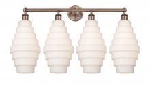 Innovations Lighting 616-4W-AC-G671-8 - Cascade - 4 Light - 35 inch - Antique Copper - Bath Vanity Light