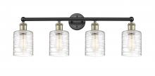  616-4W-BAB-G1113 - Cobbleskill - 4 Light - 32 inch - Black Antique Brass - Bath Vanity Light