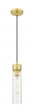  617-1P-SG-G617-11CL - Boreas - 1 Light - 3 inch - Satin Gold - Cord Hung - Mini Pendant