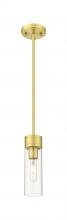  617-1S-SG-G617-8CL - Boreas - 1 Light - 3 inch - Satin Gold - Stem Hung - Mini Pendant