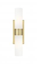  617-2W-BB-G617-8WH - Boreas - 2 Light - 18 inch - Brushed Brass - Bath Vanity Light