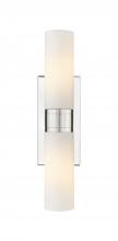  617-2W-PN-G617-8WH - Boreas - 2 Light - 18 inch - Polished Nickel - Bath Vanity Light