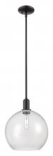 Innovations Lighting 716-1S-BK-G124-12 - Athens - 1 Light - 12 inch - Matte Black - Stem hung - Mini Pendant