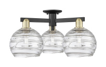 Innovations Lighting 716-3F-BAB-G1213-8CL - Athens Deco Swirl - 3 Light - 26 inch - Black Antique Brass - Semi-Flush Mount