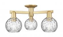 Innovations Lighting 716-3F-BB-G1215-6 - Athens Water Glass - 3 Light - 24 inch - Brushed Brass - Semi-Flush Mount