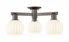 Innovations Lighting 716-3F-OB-G1217-6WV - White Venetian - 3 Light - 24 inch - Oil Rubbed Bronze - Semi-Flush Mount