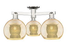 Innovations Lighting 716-3F-PN-G128-8 - Athens - 3 Light - 26 inch - Polished Nickel - Semi-Flush Mount