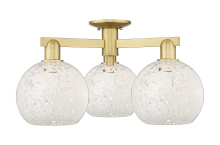 Innovations Lighting 716-3F-SG-G1216-8WM - White Mouchette - 3 Light - 26 inch - Satin Gold - Semi-Flush Mount