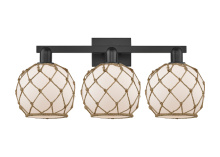 Innovations Lighting 716-3W-BK-G121-8RB - Farmhouse Rope - 3 Light - 27 inch - Matte Black - Bath Vanity Light
