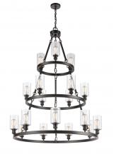  82034-BK-G802 - Clymer - 18 Light - 40 inch - Matte Black - Chain Hung - Chandelier