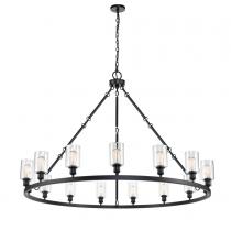  860-BK-G802 - Clymer - 20 Light - 60 inch - Matte Black - Chain Hung - Chandelier