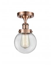 Innovations Lighting 916-1C-AC-G202-6 - Beacon - 1 Light - 6 inch - Antique Copper - Semi-Flush Mount