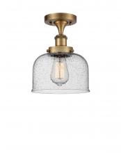  916-1C-BB-G74 - Bell - 1 Light - 8 inch - Brushed Brass - Semi-Flush Mount