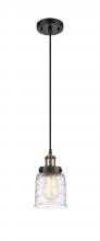  916-1P-BAB-G513 - Bell - 1 Light - 5 inch - Black Antique Brass - Cord hung - Mini Pendant