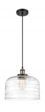  916-1P-BAB-G713-L-LED - Bell - 1 Light - 12 inch - Black Antique Brass - Cord hung - Mini Pendant