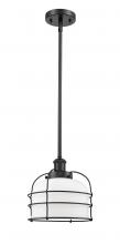  916-1S-BK-G71-CE - Bell Cage - 1 Light - 8 inch - Matte Black - Mini Pendant