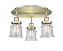  916-3C-AB-G184S - Canton - 3 Light - 17 inch - Antique Brass - Flush Mount