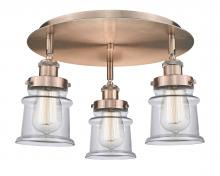  916-3C-AC-G182S - Canton - 3 Light - 17 inch - Antique Copper - Flush Mount