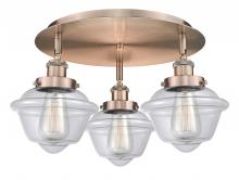  916-3C-AC-G532 - Oxford - 3 Light - 19 inch - Antique Copper - Flush Mount