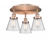 Innovations Lighting 916-3C-AC-G64 - Cone - 3 Light - 18 inch - Antique Copper - Flush Mount