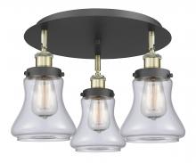  916-3C-BAB-G192 - Bellmont - 3 Light - 18 inch - Black Antique Brass - Flush Mount