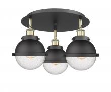 Innovations Lighting 916-3C-BAB-HFS-64-BK - Ballston Urban - 3 Light - 19 inch - Black Antique Brass - Flush Mount