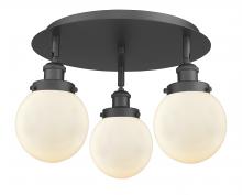 Innovations Lighting 916-3C-BK-G201-6 - Beacon - 3 Light - 18 inch - Matte Black - Flush Mount