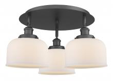  916-3C-BK-G71 - Cone - 3 Light - 20 inch - Matte Black - Flush Mount