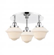  916-3C-PC-G531 - Oxford - 3 Light - 19 inch - Polished Chrome - Flush Mount