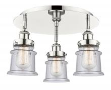  916-3C-PN-G184S - Canton - 3 Light - 17 inch - Polished Nickel - Flush Mount