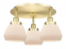  916-3C-SG-G171 - Fulton - 3 Light - 19 inch - Satin Gold - Flush Mount