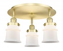  916-3C-SG-G181S - Canton - 3 Light - 17 inch - Satin Gold - Flush Mount