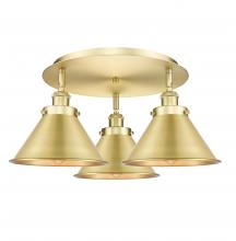  916-3C-SG-M10-SG - Ballston Urban - 3 Light - 20 inch - Satin Gold - Flush Mount