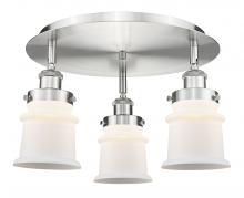  916-3C-SN-G181S - Canton - 3 Light - 17 inch - Satin Nickel - Flush Mount