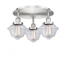  916-3C-SN-G532 - Oxford - 3 Light - 19 inch - Satin Nickel - Flush Mount