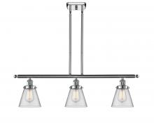  916-3I-PC-G62-LED - Cone - 3 Light - 36 inch - Polished Chrome - Stem Hung - Island Light