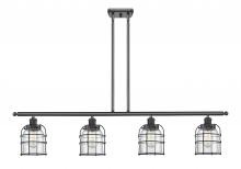  916-4I-BK-G52-CE - Bell Cage - 4 Light - 48 inch - Matte Black - Stem Hung - Island Light