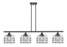  916-4I-BK-G74-CE - Bell Cage - 4 Light - 48 inch - Matte Black - Stem Hung - Island Light