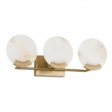  154631AD - 3-Light Vanity in Aged Brass with Natural Alabaster Stone