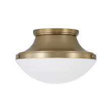 Capital 261431AD - 14" W x 9" H 3-Light Teardrop Flush Mount in Aged Brass with Soft White Glass
