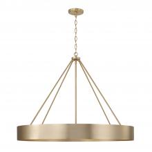  453061MA - 6-Light Modern Circular Metal Chandelier in Matte Brass