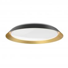  FM43423-BK/GD-5CCT - Jasper 23-in Black/Gold LED Flush Mount