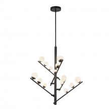  CH55530-BK/OP - Juniper 5 Head Black/Opal Glass LED Chandelier