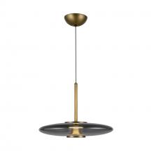  PD37018-VB/SM-3WCCT-UNV - Kyoto 17-in Vintage Brass/Smoked Glass LED Pendant