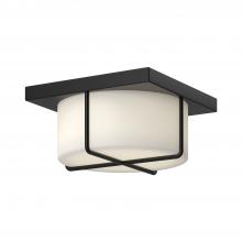  FM45910-BK/OP - Regalo 10-in Black/Opal Glass LED Flush Mount