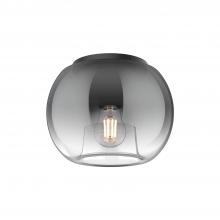  FM57508-BK/SM - Samar 8-in Black/Smoked 1 Light Flush Mount