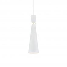  493206-WH/GD - Vanderbilt 6-in White With Gold Detail 1 Light Pendant